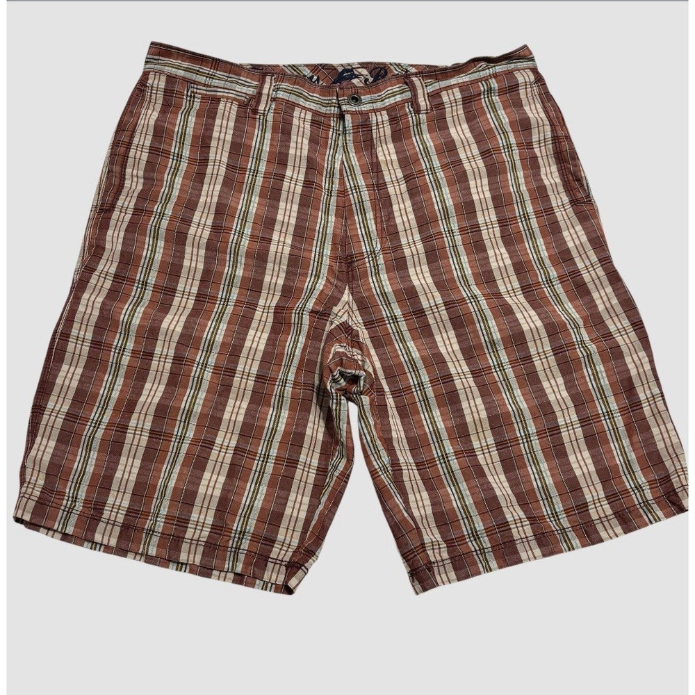 Tommy Bahama men's 36 Linen Silk Plaid Shorts Flat Front Preppy Coastal Casual
